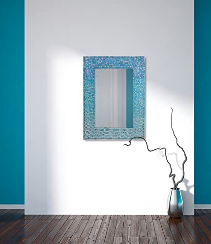 Ndd Brentwood Rectangular Mosaic Blue Fish Wall Mirror, 23 X 31 Inches, Dovem20M450 #TOP5