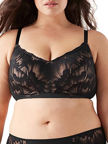 True & Co Women's Soft Lace Bralette, Black,32D