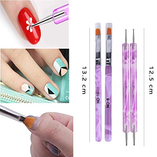 Nail Art Pinsel set, Jicyor2 Sätze Fashion Praktisch Profi Nailart Werkzeug Supplies Doppelseitiger Dotting Pen Acryl… – Bild 3