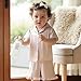 Babieshouse Toddler Girls Pajamas Sets Fashionable Ruffled Lapel V Neck Short Sleeve Tops with Solid Color Shorts 2Pcs Sleepwear (Champagne, 6-12 Months)