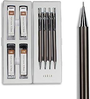Mechanical Pencil Set with Case - 4 Sizes: 0.3, 0.5, 0.7 & 0.9