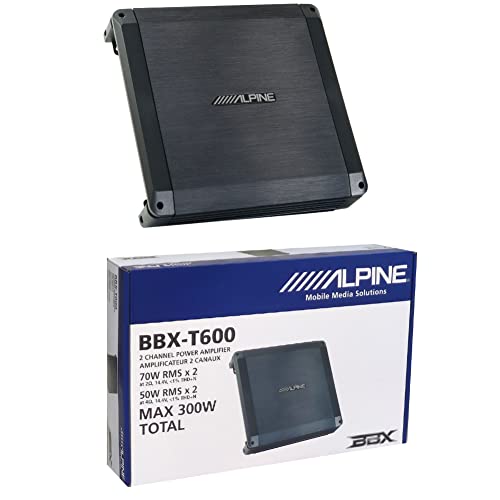1 amplificatore 2 canali compatibile con ALPINE BBX-T600 BBXT600 classe ab 2 x 70 watt rms a 2 ohm 300 watt max con bass eq stabile a 2 ohm da auto 1 pezzo