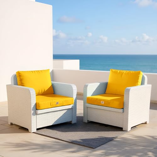 Miniatura 2 de Cojines Exterior Para Salón De Jardín - Ideal Para Terraza, Balcón Y Salón De Exterior - 60x50 Cm - Desenfundable, Impermeable Y Anti-Uv - Amarillo - Déco Arts