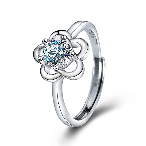 Bague fiançailles Moissanite 925 le cadeau idéal pour femme à fleur