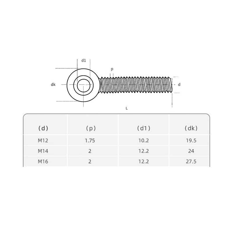Image of 4pcs 304 Stainless Steel M12 x 50mm Machinery Shoulder Swing Lifting Eye Bolt