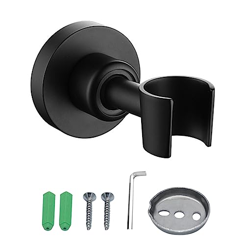 Support de pommeau de douche réglable, rotatif à 360 °, universel en acier inoxydable, support mural pour pommeau de douche, support mural pour salle de bain, noir