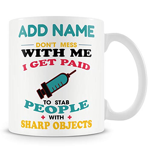 MUGGZ Doctor/Nurse Mug Personalised Gift – I Stab People with Sharp Objects