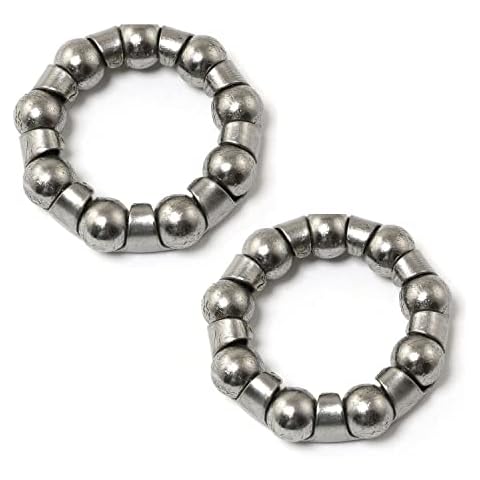 PZRT 2pcs Stainless Steel Bicycle Ball Bearings Bike Ball Crank Bearing 1/4 inch x 9 Balls Bike Axle Wheel Ball Frame Bearing Headset Caged Retainer Replacement Cover