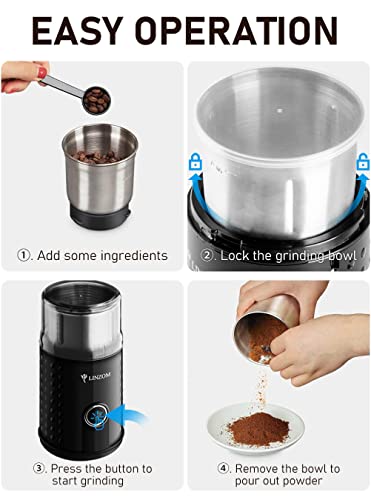 image for LINZOM Coffee Grinder Electric with Removable Cup, Grinder for Coffee 