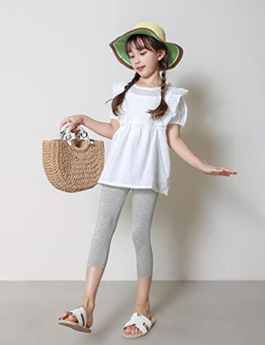 Kiench Girls Capri Leggings 3/4 Length Pants Pack of 4 Summer Dance Sports Capris3