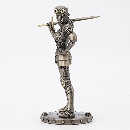 Estatua decorativa Steampunk mujer caballero en resina bronceada 24 cm miniatura 2