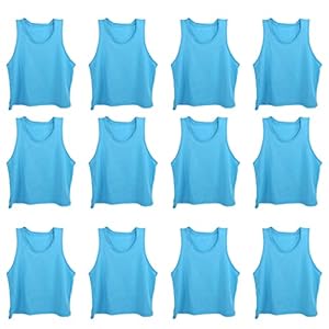 Size Kids Sports Training Vest, 12PCS Breathable Mesh Team Practice Bibs for Soccer Basketball Football Outdoor Activities