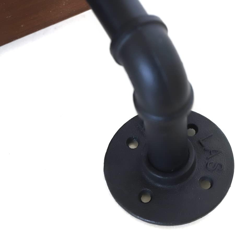 Bookcase with 6 Tier Industrial Pipe Shelving, Individuality Pipe Shelves with Wood Planks, Rustic Floating Shelves Wall Mounted, Retro Bar Shelf