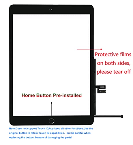 For Ipad 7 7Th / 8 8Th Gen Screen Replacement Digitizer 2019/2020 10.2 Inch Touch Glass, For 7Th Or 8Th Generation A2197 A2198 A2200, A2270 A2428 A2429 A2430 With Home Button, Repair Kit (Black) #TOP3