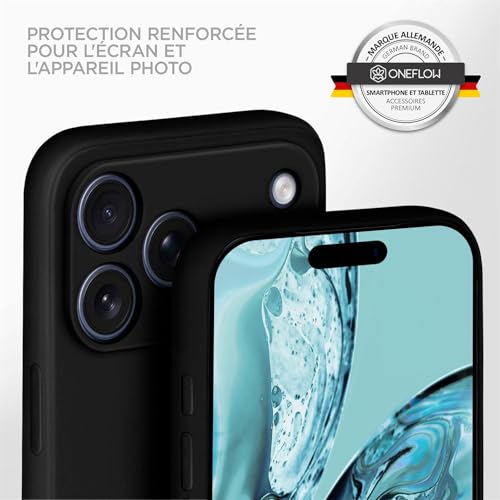 Coque iPhone 17 Pro Max silicone noir souple ONEFLOW avec protection camera