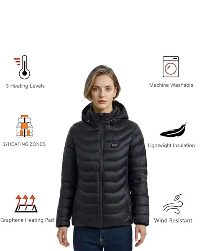 Image of Heated Down Jacket for Men and Women with Power Bank,16000mAh Battery 23 Graphene Heating Element