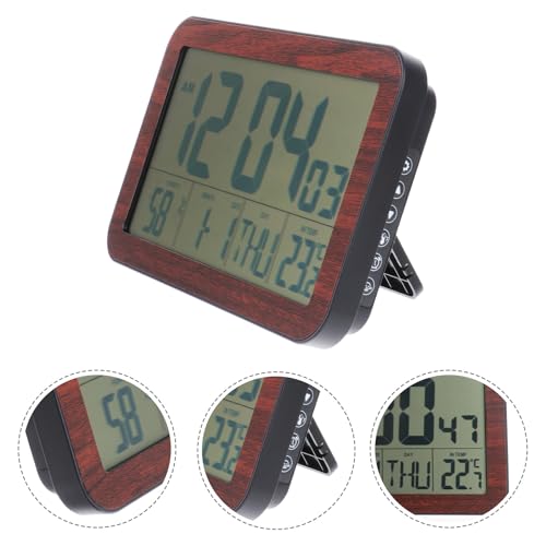 Reloj despertador electrónico negro digital compacto con pantalla grande de hogar 6
