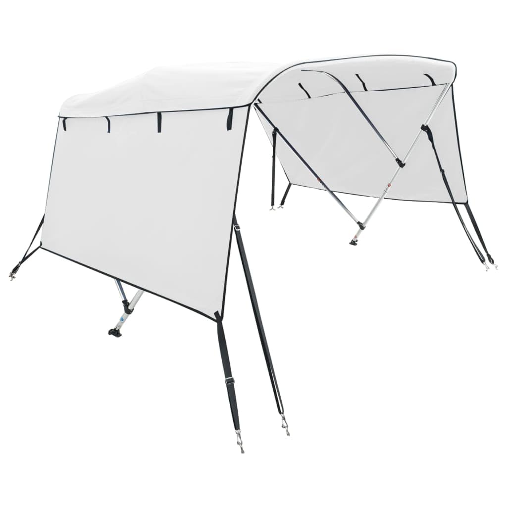 vidaXL Daszek bimini ze ściankami, 3 pałąki, 183x(170-182)x137 cm, daszek do łodzi, bimini do łodzi, daszek bimini, daszek do łódki