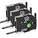 Produktbild Oozmas TZe335 Bänder Kompatibel mit Brother Ptouch Schriftband 12mm TZ 0.47 Tape TZe-335 Weiß auf Schwarz, Kompatibel mit Brother P-touch CUBE Plus H107B H105 H110 P300BT D400 E100, 3er-Pack