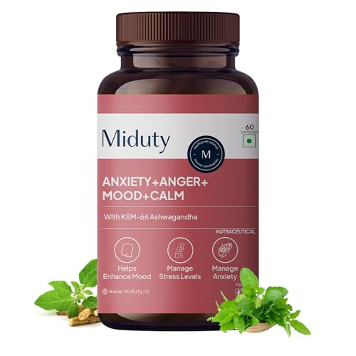 Miduty Anxiety Anger Mood Calm Supplement Helps in Happy Mood & A...