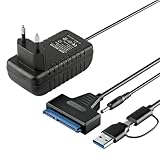 Adaptateur SATA vers USB pour SSD/HDD de 2,5 et 3,5 pouces : l'adaptateur SATA vers USB prend en charge les SSD et HDD SATA III 2,5