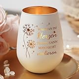 GoMelley Trauergeschenk, Windlichter mit Gravur, Grablicht, Trauerlicht, Trauergeschenke, Erinnerung an Verstorbene, was Man im Herzen trägt, kann Man Nicht verlieren