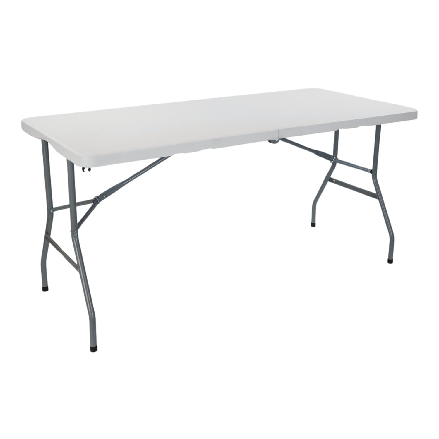THINIA HOME - Mesa Plegable Rectangular Catering 150cm (Pack 2), Resina/Acero, Interior/Exterior, Jardín y Terraza, Resistente Humedad y Rayos UV, Portátil, 4 Comensales, Dimensiones 150x70x74cm