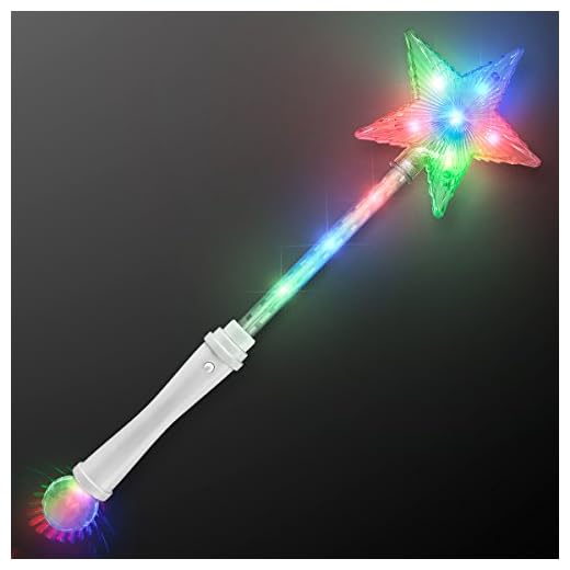 FlashingBlinkyLights Light Up White Super Star Princess LED Wand
