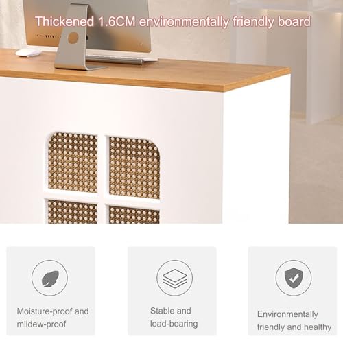 Comptoir de réception moderne et poste de travail avec tiroirs pour bureau et salon