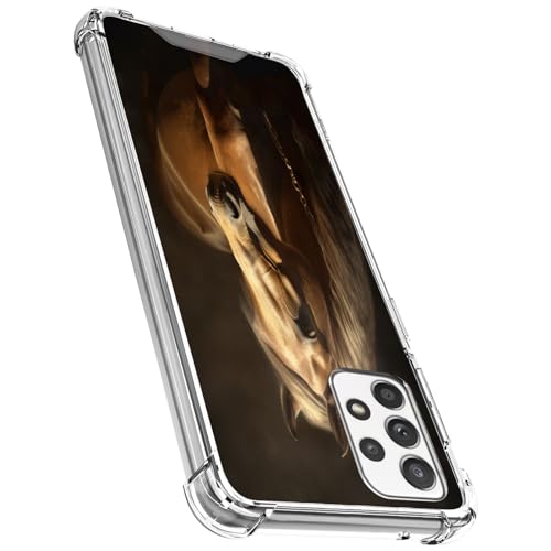 Elgzigok Capa transparente para Samsung Galaxy A52 Horse-aa20 capa protetora de silicone transparent