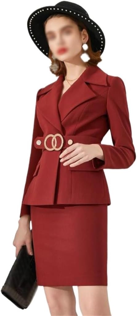 Dignified Atmosphere Suit Set Skirt Female Autumn and Winter Professional Dress Temperament Thick Formal