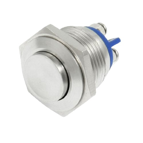 uxcell 16mm High Round Cap Momentary Metal Push Button Switch