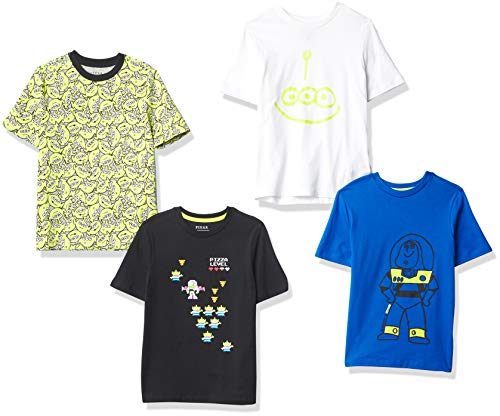 Amazon Essentials Disney | Marvel | Star Wars T-Shirt a Maniche Corte Bambini e Ragazzi, Confezione da 4, Spazio di Toy Story, 5 Anni