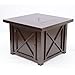 Outsunny Square Outdoor Patio Gas Firepit with Rounded Pebbles, 38-Inch