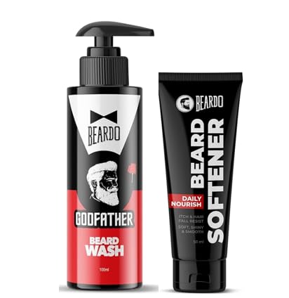 Image of Beard Softener 50g with GodFather Beard Wash 100ml | Beard Conditioner Cream, Beard Shampoo for Men, Soft Smooth Beard Care, Men Grooming Combo (Pack of 2)