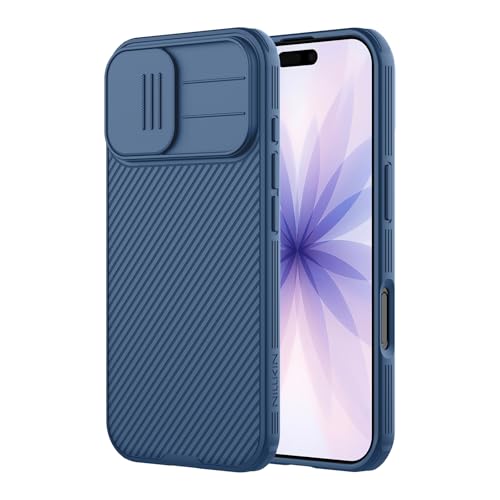 Image of Nillkin for iPhone 17 Case with Slide Camera Cover, Thin Slim Fit, Shockproof Protective, Protector Privacy, Phone Case iPhone 17 Camera Lens Protector 6.3 inch, Blue
