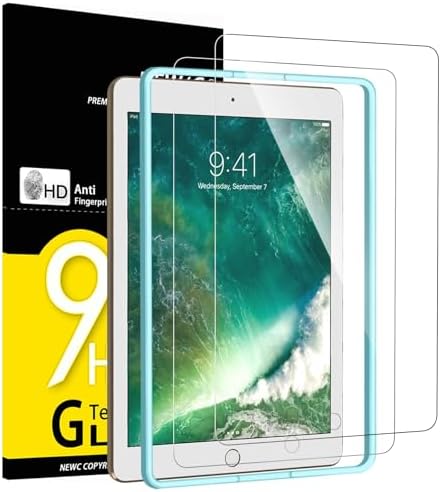 NEW'C Schutzfolie für iPad Air 3 2019/iPad Pro 10,5 2017 für Panzerglas | 2 Stück, Transparent, 10,5 Zoll, Für iPad Air (3. Generation) 2019, iPad Pro 10.5-Zoll 2017, Montagehilfe