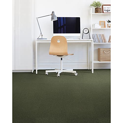 Image of Mohawk Advance 24 inch x 24 inch Berber (Loop pile), 0.11 inch Pile Height, Carpet Tile, Nylon Fiber, Wooden Green Color, (24 Tiles), (96 sqft /carton)