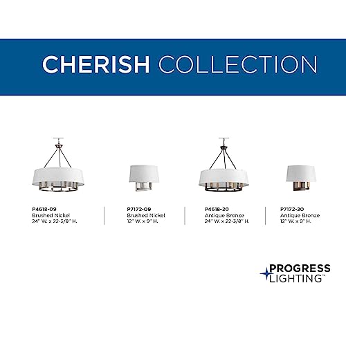 Image of Progress Lighting Cherish Collection Two-Light Wall Sconce, Nickel