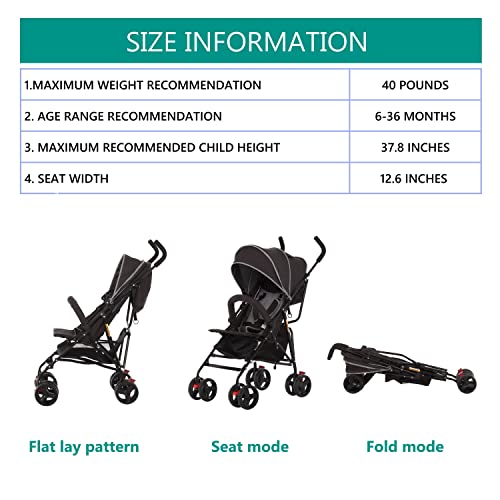 Dream On Me Vista Moonwalk Baby Stroller In Black, Lightweight Infant Stroller With Compact Fold, Multi-Position Recline Umbrella Stroller With Canopy, Extra Large Storage And Cup Holder #TOP4