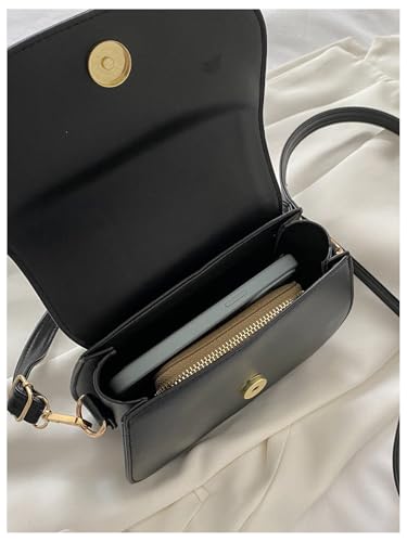 SHENHE Women's PU Leather Small Flap Saddle Crossbody Shoulder Bag Purse with Adjustable Strap4