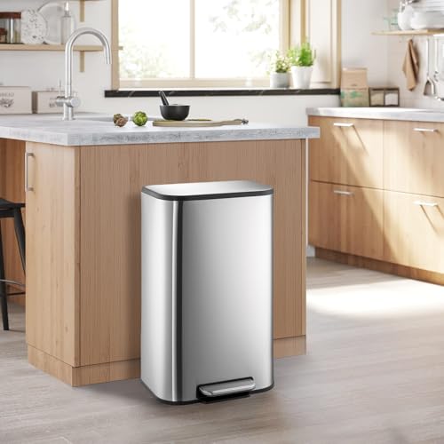Takywep caneca rectangular de basura 30L con pedal y cierre suave miniatura 1