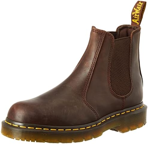 Dr. Martens Men's, Dark Brown, Soft Toe, Slip-Resistant, Chelsea Style, Work Boot (5.0 M)
