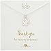 Lily Charmed - Silberne Puzzle-Halskette mit "Thank You Bridesmaid"-Nachricht.