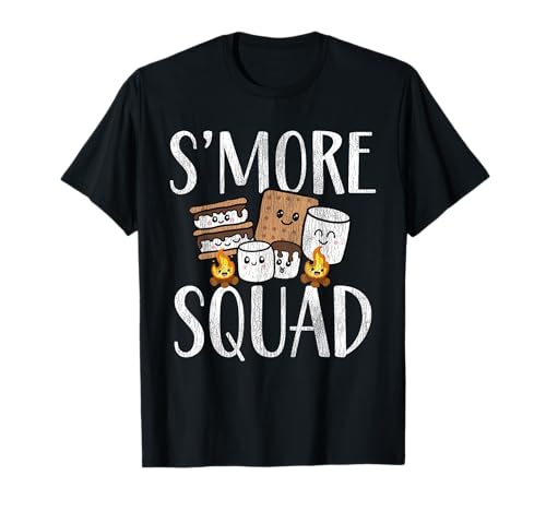 Smore Squad, Kawaii S'More Camping Team Distressed T-Shirt