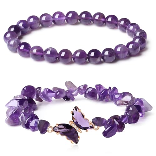 Bracelet de perles de cristal lot de 2 bijoux élastiques avec noeud papillon pour femme