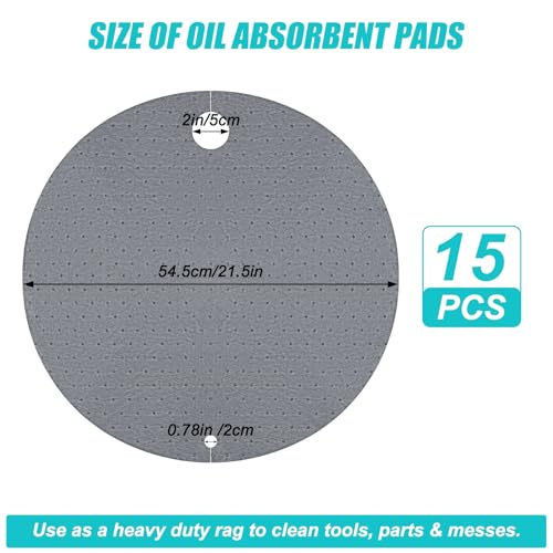 Image of Drum Top Absorbent Pads for 55 Gallon Barrel 15 Pcs, Water Absorbent Mat Oil Spill Mat for Oil-Based & Water Based Fluids Oil Absorbent Mat