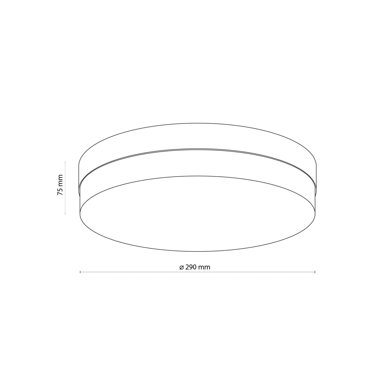 Licht-Erlebnisse Deckenlampe IP44 Badezimmer Ø 29 cm rund flach Weiß Schwarz blendarm E27 Deckenleuchte Bad Lampe