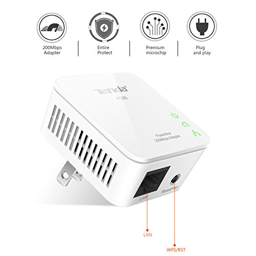 Powerline P200 Kit, AV 200Mbps su Powerline, 1 Porta Ethernet, HomePlug AV, Plug and Play, Risparmio Energetico, Kit con 2 Adattatori, Rete PowerlineLAN Fino a 300 Metri di Copertura - Powerline - Immagine 2