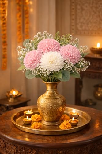 Image of Divyakosh Artificial Fabric Flower Bunch for Vase /Pot Display (VASE NOT Included)